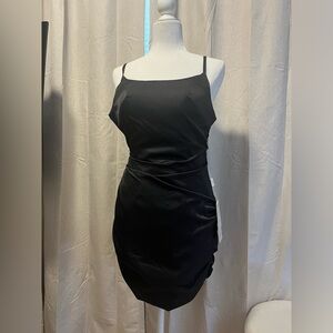 NWT Stacees Elegant BlackMini Ruched  Dress